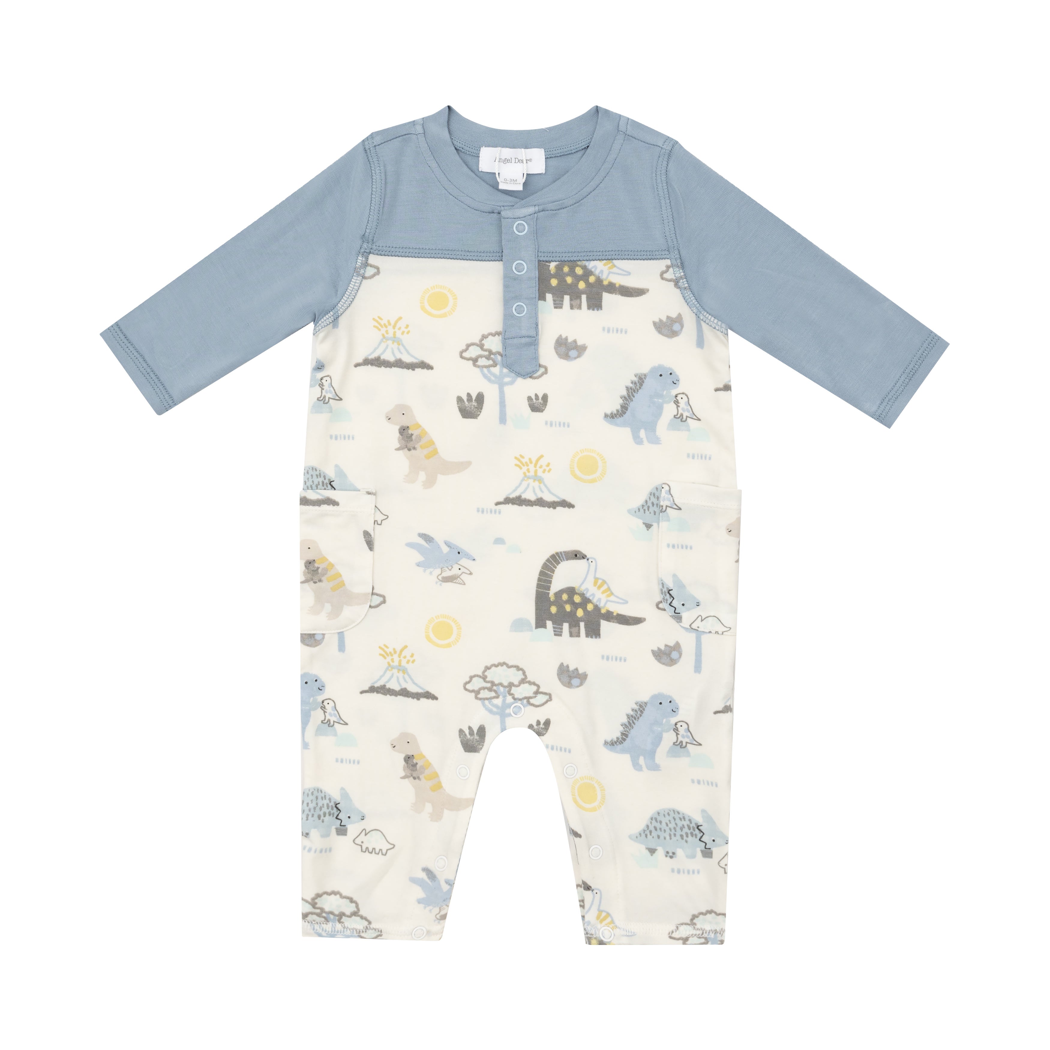 Baby Love Dinos - Romper W/ Contrast Sleeve