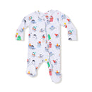 Holiday Penguins - 2 Way Zipper Footie-1