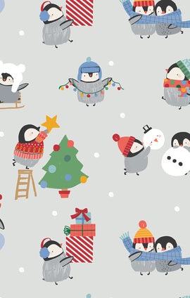 Holiday Penguins - 2 Way Zipper Footie - 0