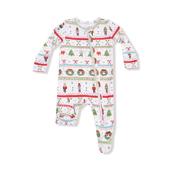 Nutcracker Fair Isle - 2 Way Zipper Footie