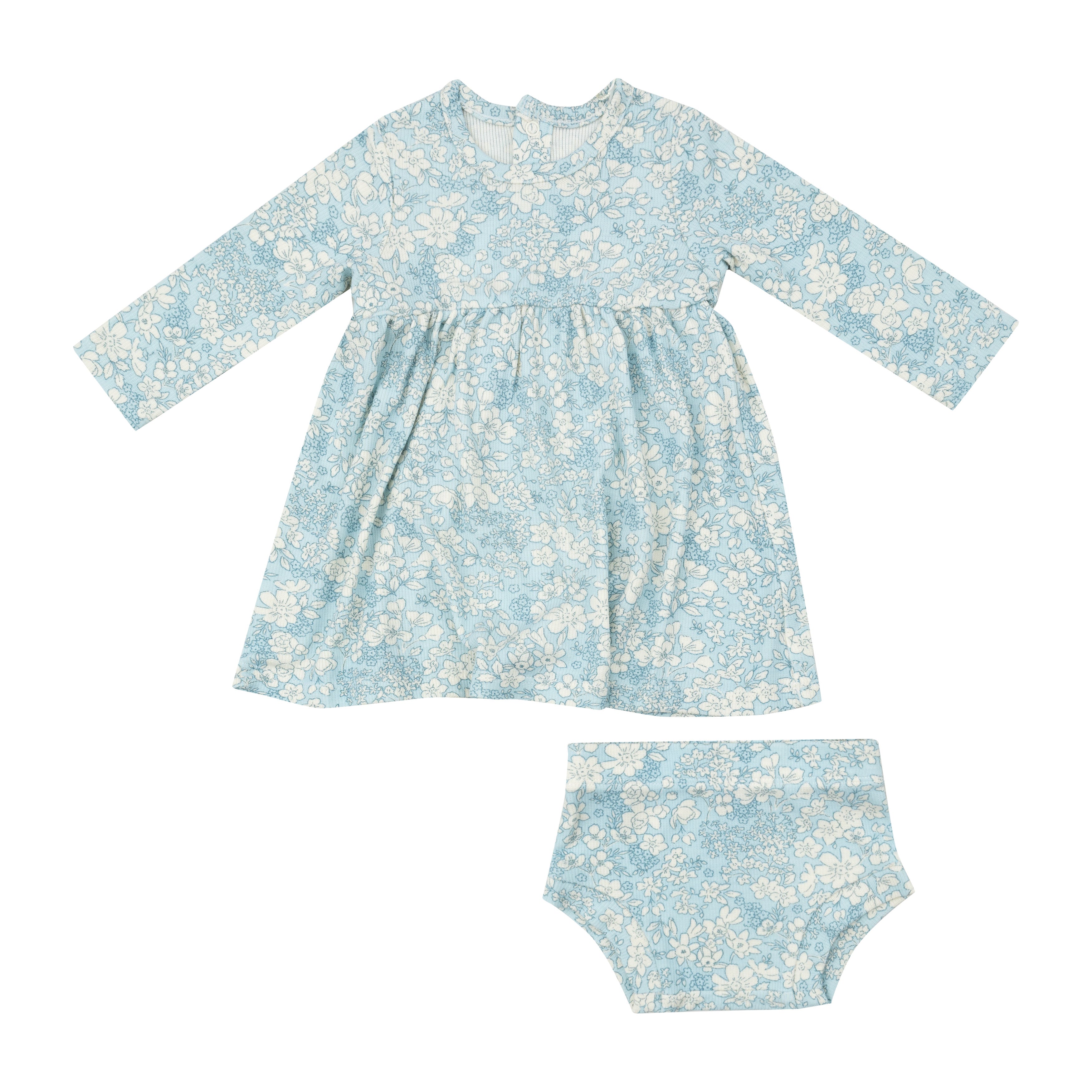 Blue Meadow Floral Dress w/Bloomer