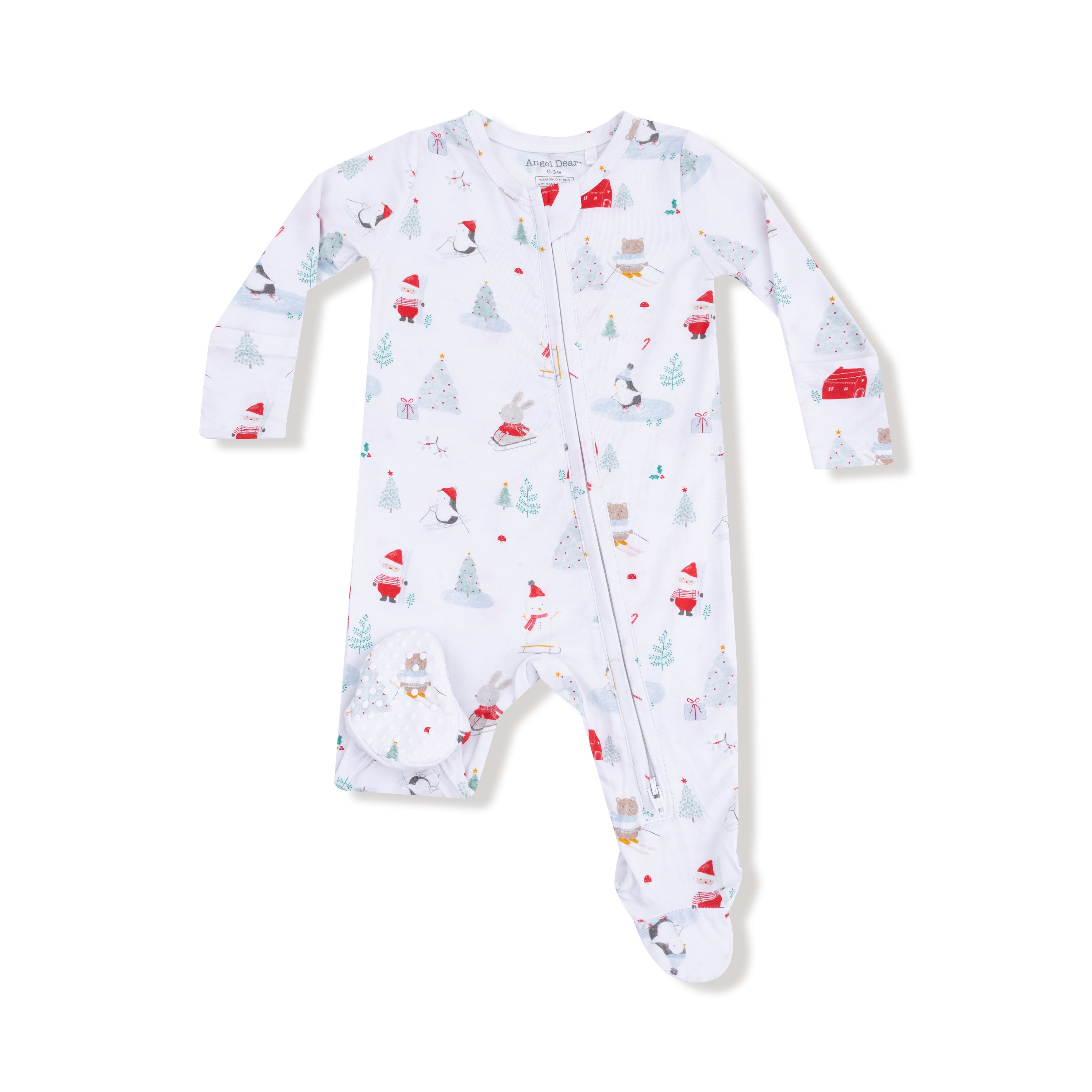 Santa Ski Friends - 2 Way Zipper Footie
