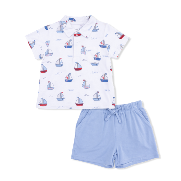 Bubbly Sailboats Blue Set