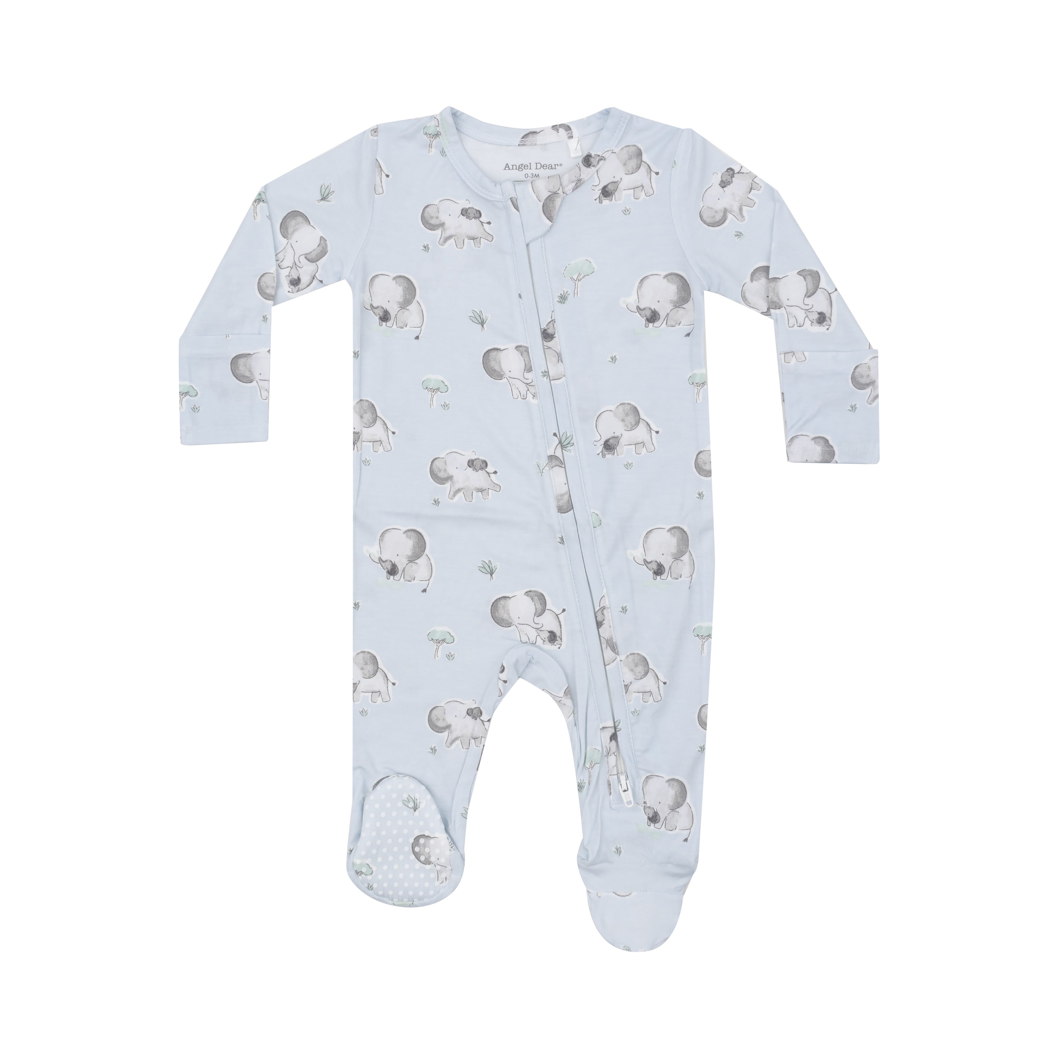 Elephants Blue Ruffle Footie