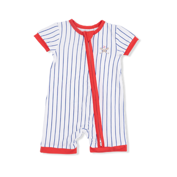 Baseball Stripe Shortie Romper