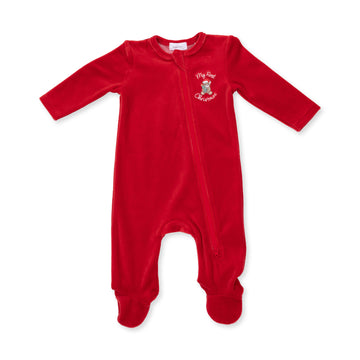 My First Christmas Velour Footie