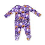 Costumed Ghost Glow in the Dark 2 Way Zipper Footie - 0