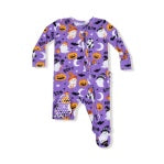 Costumed Ghost Glow in the Dark 2 Way Zipper Footie