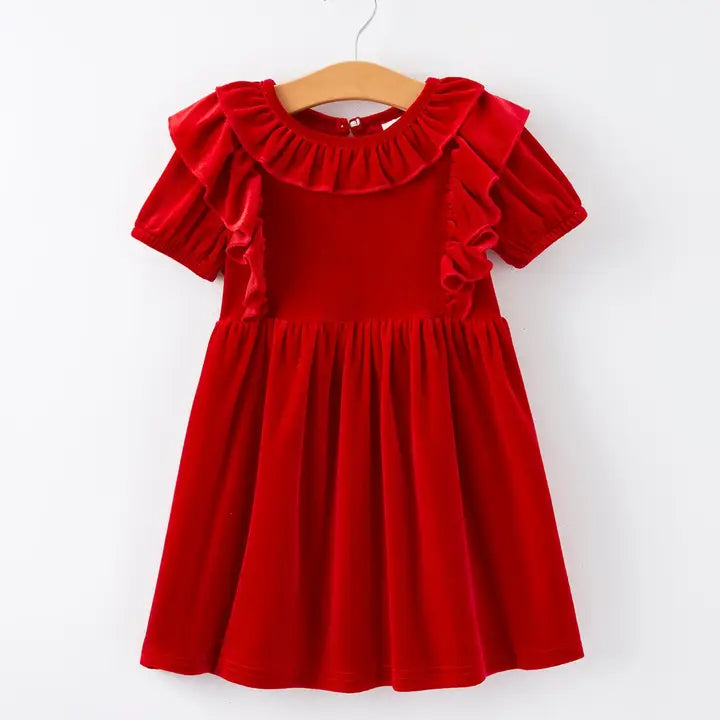 Christmas Red Velvet Girls Dress