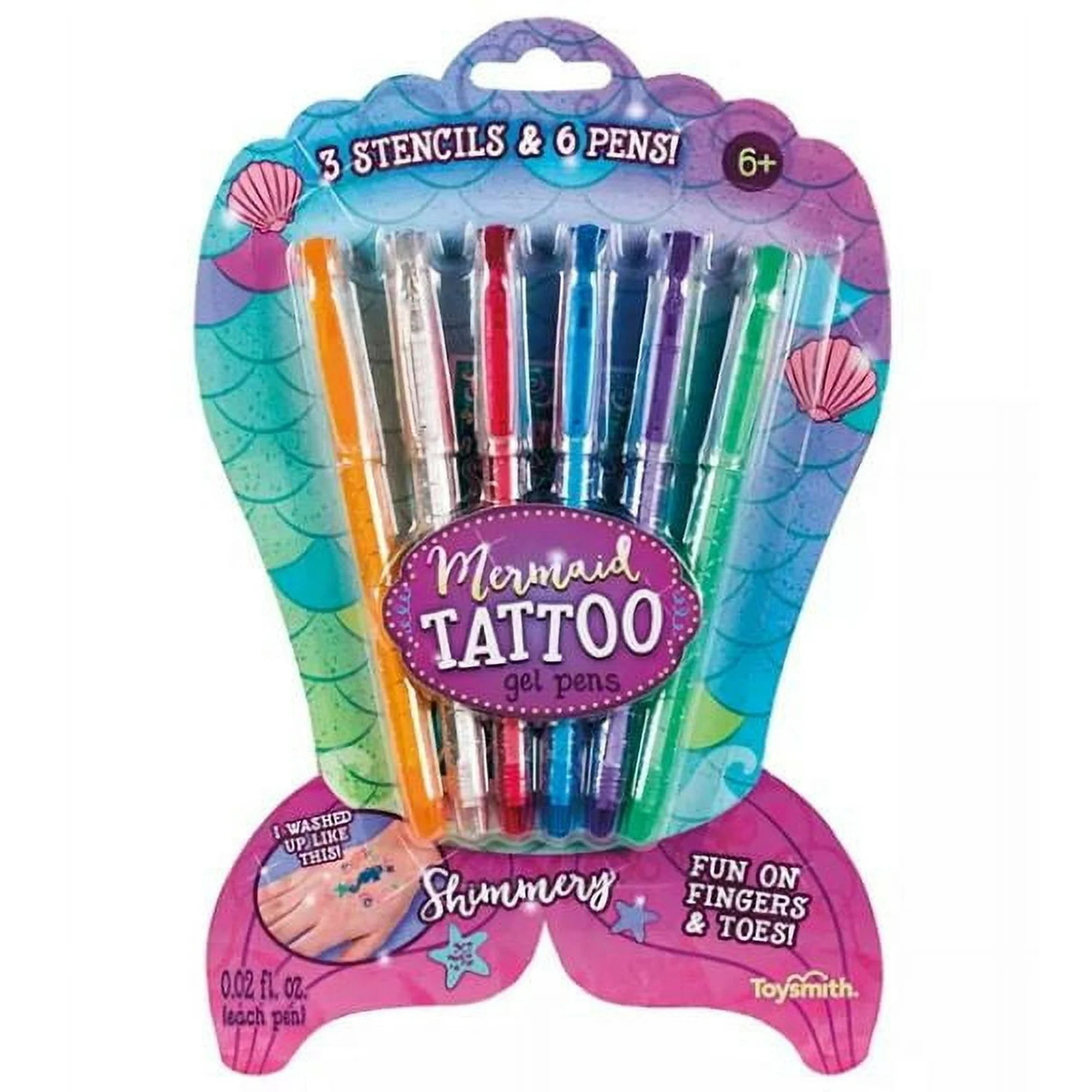 Mermaid Tattoo Gel Pens, Set of 6