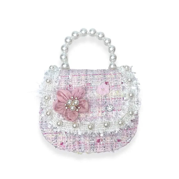 Floral Decor Tweed Purse