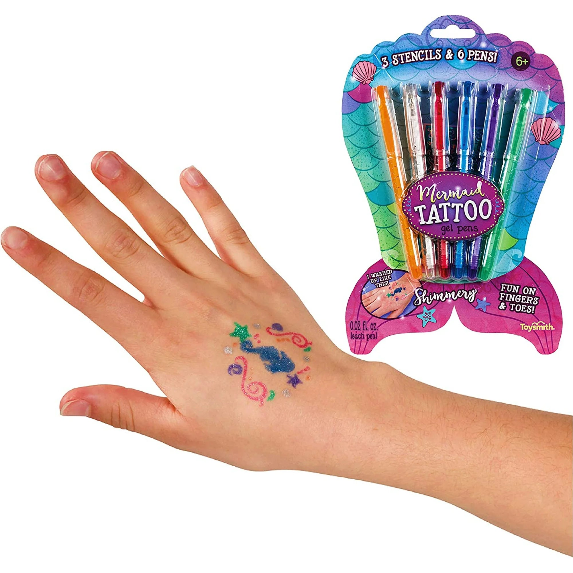 Mermaid Tattoo Gel Pens, Set of 6