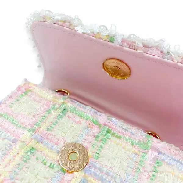 Bow & Floral Decor Tweed Purse - 0