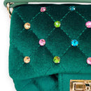 Colorful Gems Velvet Quilted Purse-2