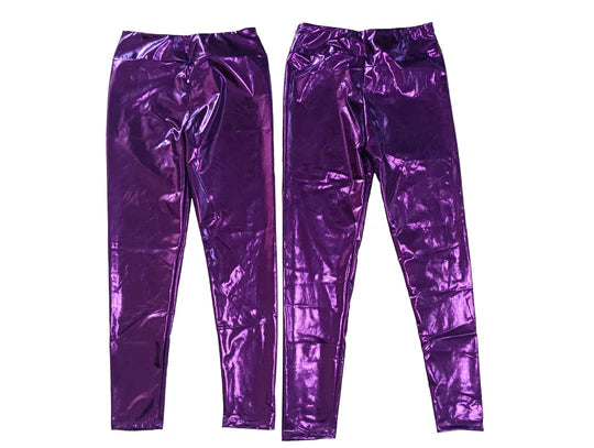 Metallic Leggings  - Purple