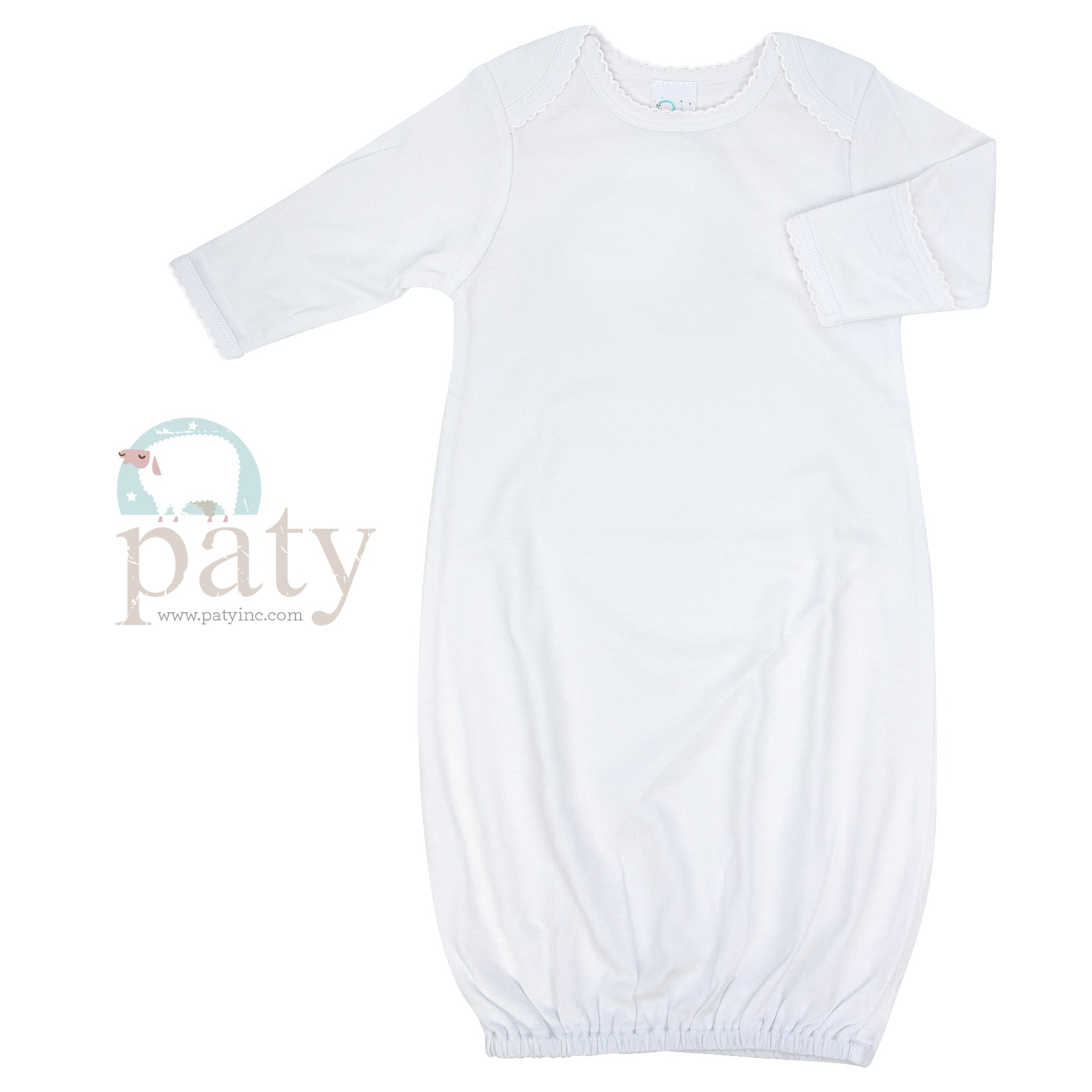 Pima Cotton Overlap Shoulder Gown - 0