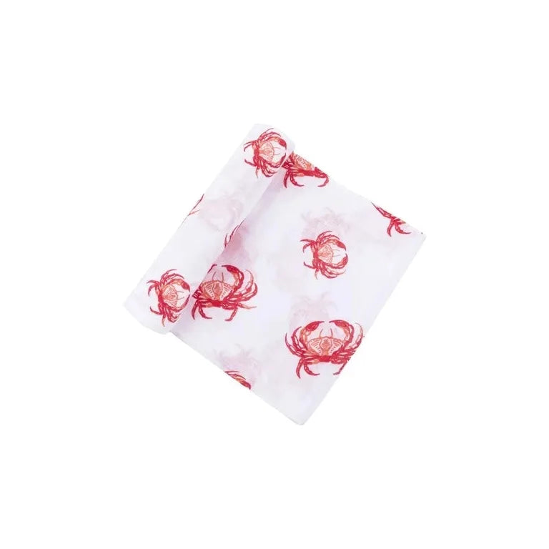 Pink Crab Baby Muslin Swaddle