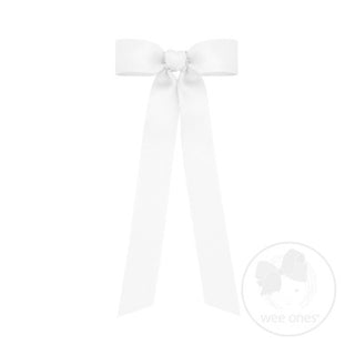 Buy white Mini Grosgrain Bowtie with Streamer Tails