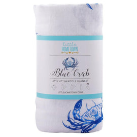 Blue Crab Muslin Swaddle