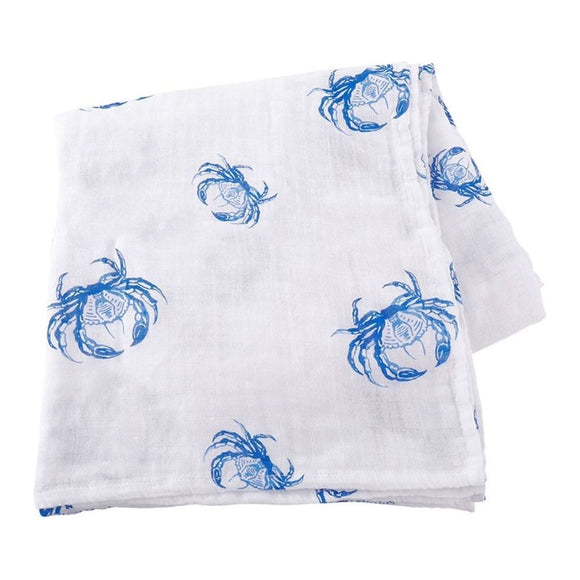 Blue Crab Muslin Swaddle