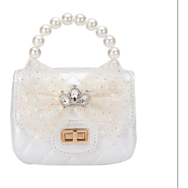 Mesh Bow Quilted Purse