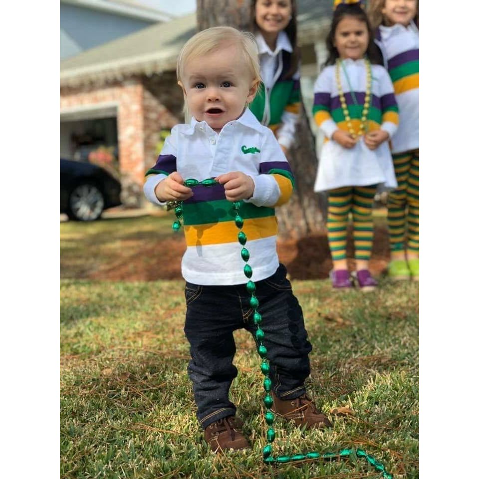 Rugby Mardi Gras Polo - White - 0