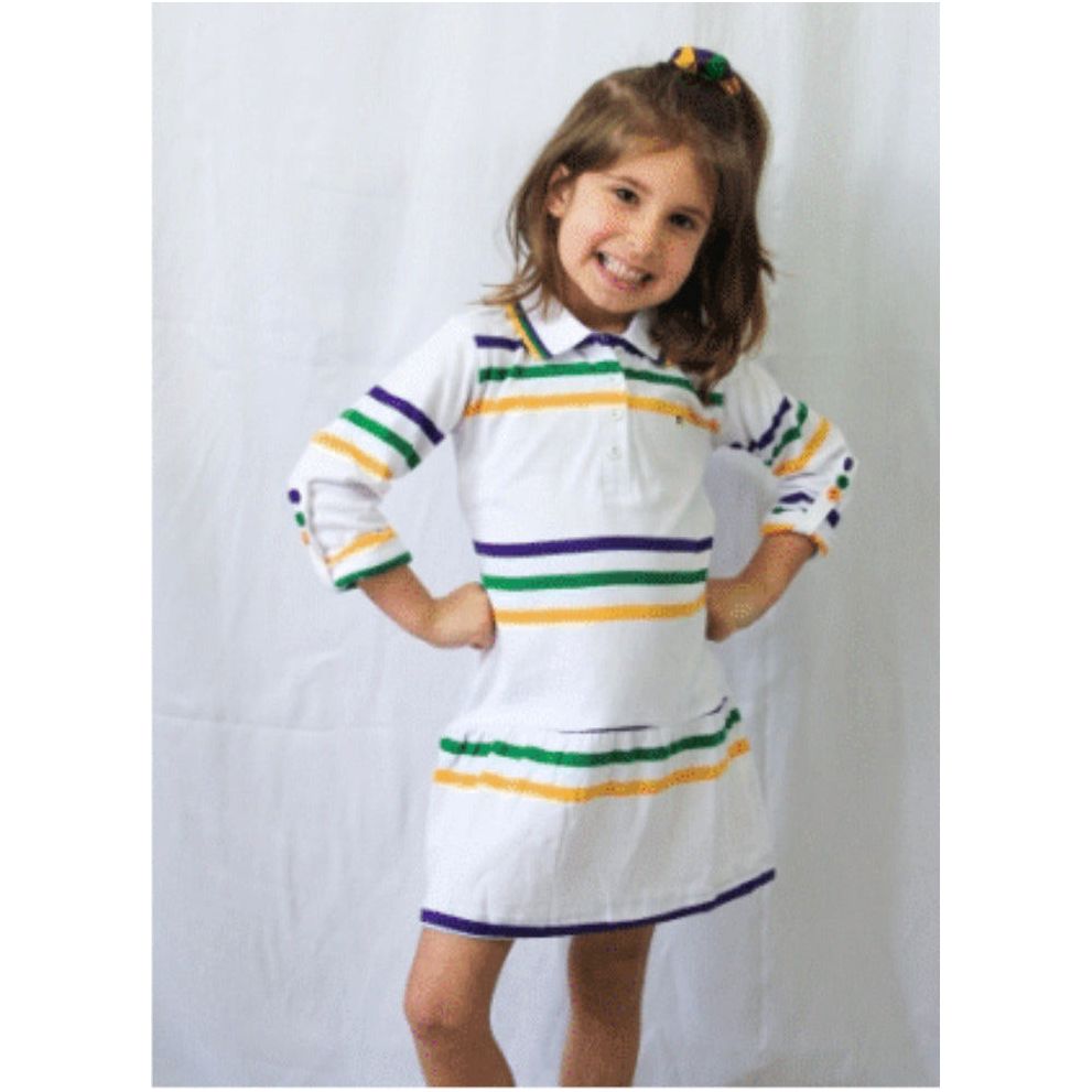 MARDI GRAS WHITE INFINITY JR. DRESS