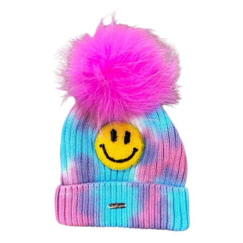 TIE DYE SMILEY PATCH HAT