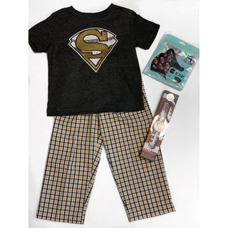 SAINTS BLACK AND GOLD PLAID PANTS