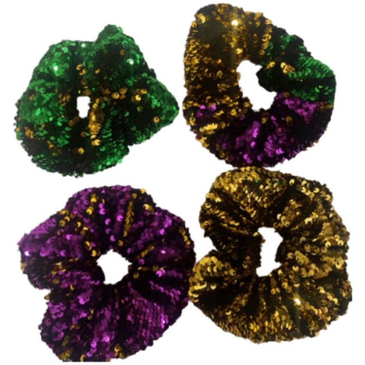 Mardi Gras Reversible Scrunchii