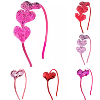 Buy light-pink Reversible Sequin Heart Headbands
