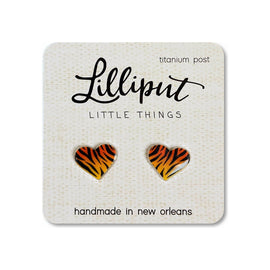 Tiger stripe heart earrings