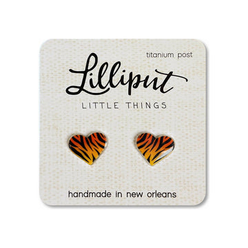 Tiger stripe heart earrings