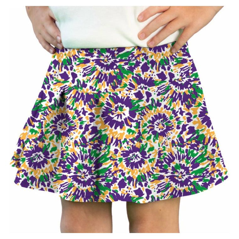 TIE DYE MARDI GRAS SKORT