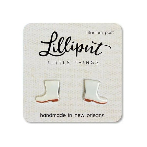 WHITE BOOTS EARRINGS