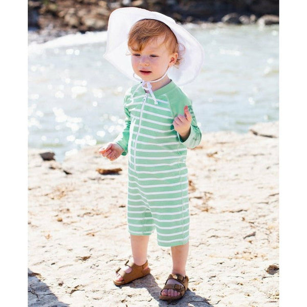 Sage Stripe Rash Guard Bodysuit JuJu's Kids Boutique