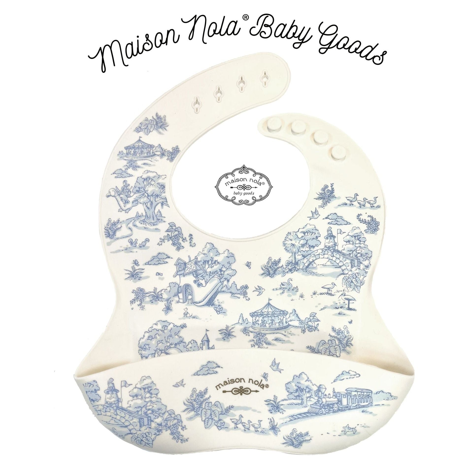 Storyland Toile Silicone Bib