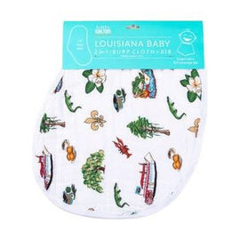 2-in-1 Burp Cloth and Bib: Louisiana